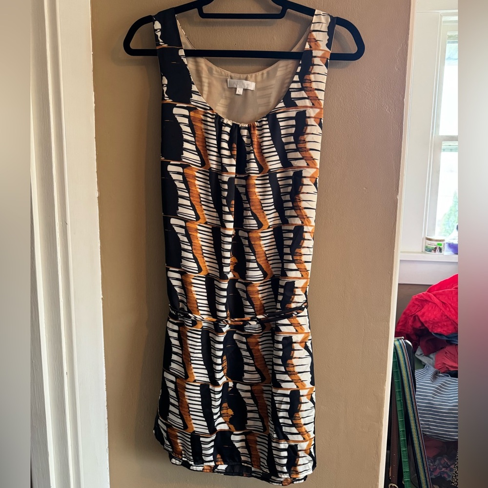 Stylish Black and Brown‎ Patterned Dress/ GLAM/ Sz Large